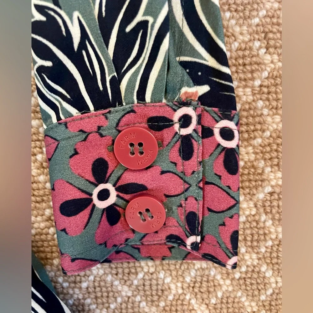 Farm Rio Arabesque Floral Green Midi Dress XS NWOT - Picture 7 of 10